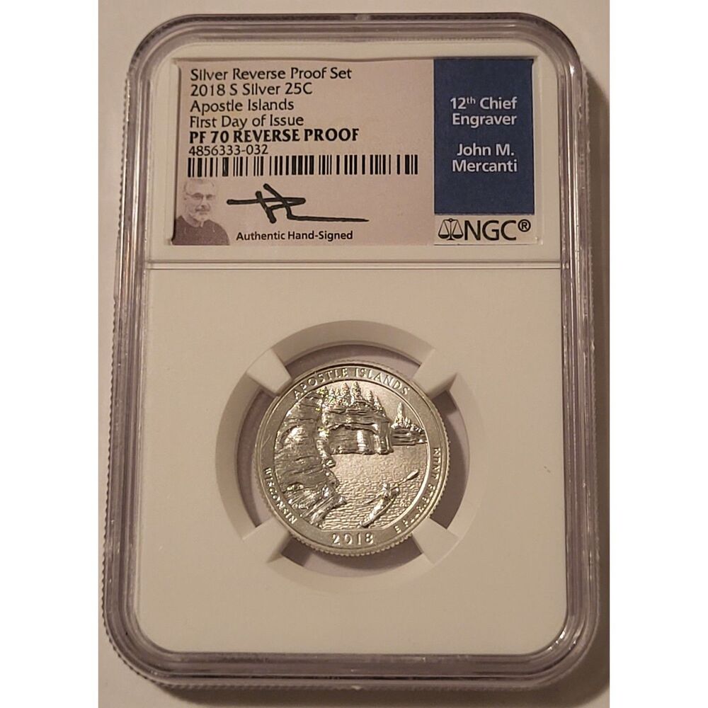 2018 S Silver Apostle Islands NP Quarter Reverse Proof PF70 NGC FDI Mercanti
